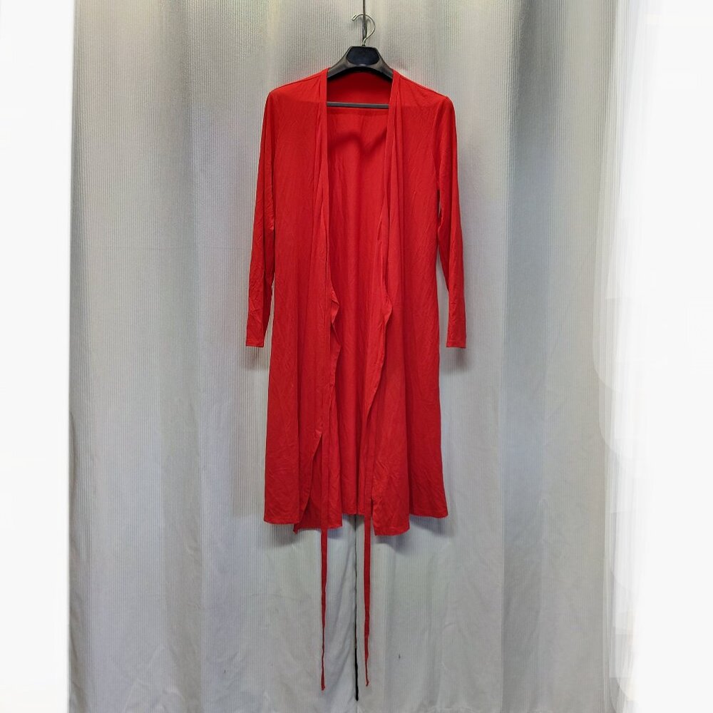 Weekenders  Open-Front Cardigan Robe Long-Sleeve Large Viscose Blend Tie-Strand